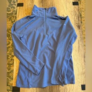 Columbia Quarter Zip Fleece Pullover Blue Outdoor Jacket Size L Lightweight
